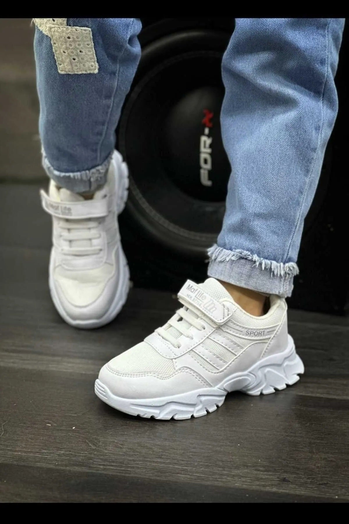 Lastikli Cırtlı Yumuşak Esnek Hafif Nefes Alabilen Unisex File Çocuk Sneaker Spor Ayakkabı
