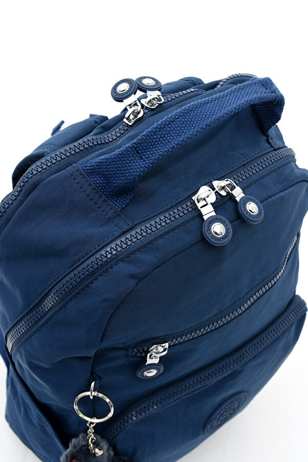 Unisex Suya Dayanıklı Krinkıl Kumaş Çok Gözlü Orta Boy Koyu Laptop Okul Ve Sırt Çantası