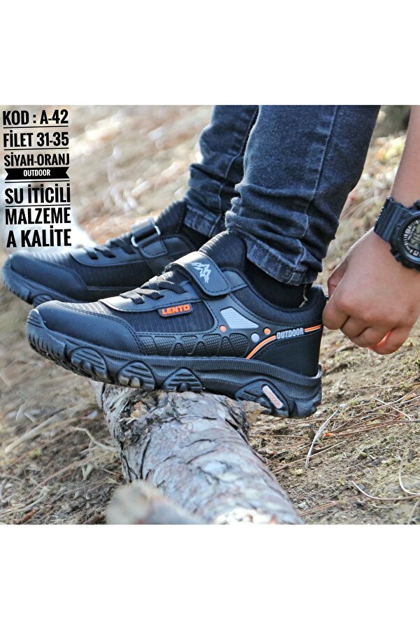 Spor Çocuk Unisex Microlight Taban Su İtici Kumaş Cırtlı Trekking Ayakkabı