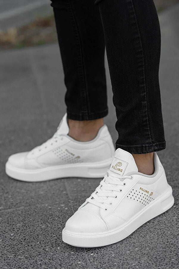 Erkek Lazer Cilt Deri Lifestyle Casual Şık Günlük Bağcıklı Ortopedik Sneaker Spor Ayakkabı