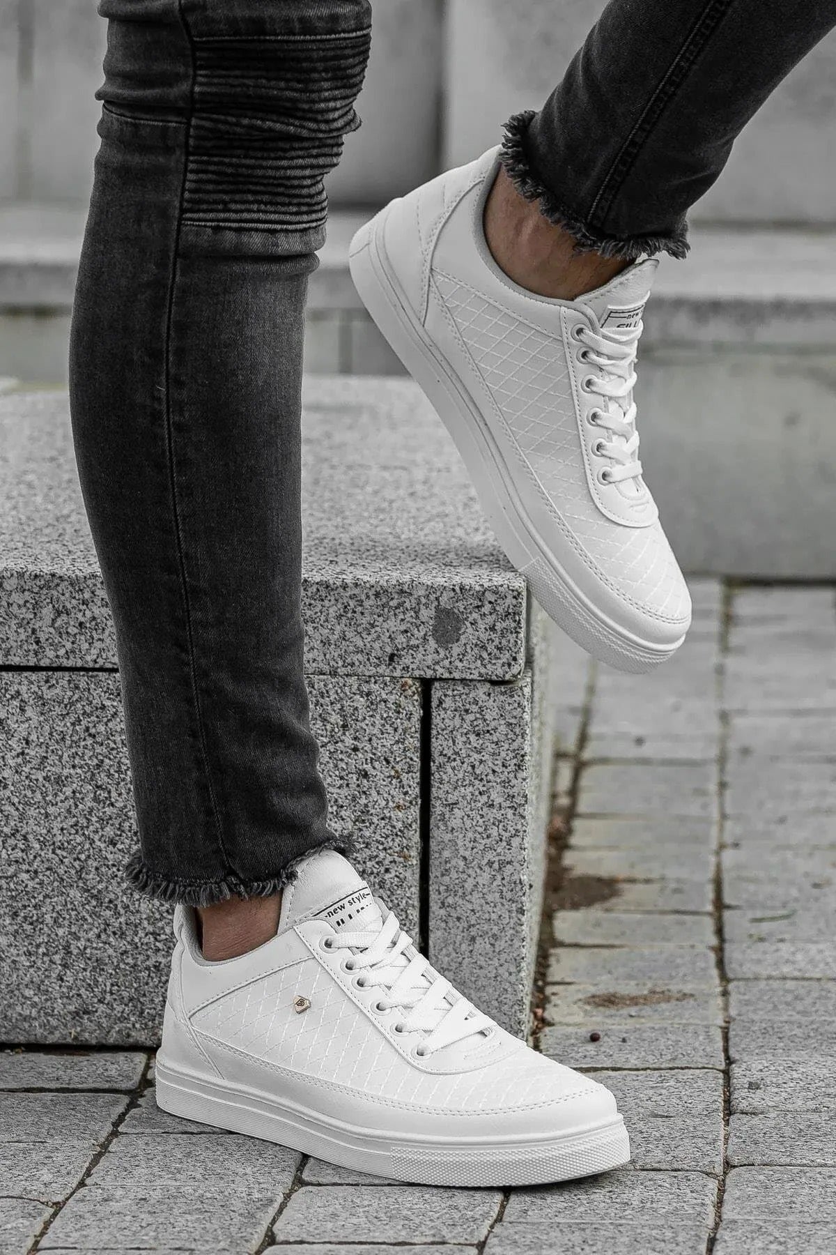 Deri Kapitone Günlük Ortopedik Rahat Kalite Bağcıklı Casual Erkek Sneaker Spor Ayakkabı