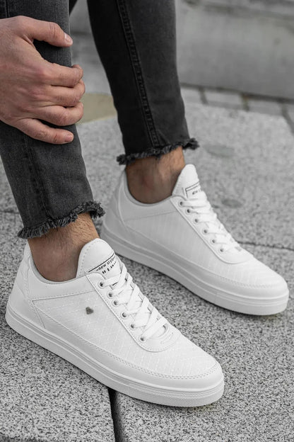 Deri Kapitone Günlük Ortopedik Rahat Kalite Bağcıklı Casual Erkek Sneaker Spor Ayakkabı