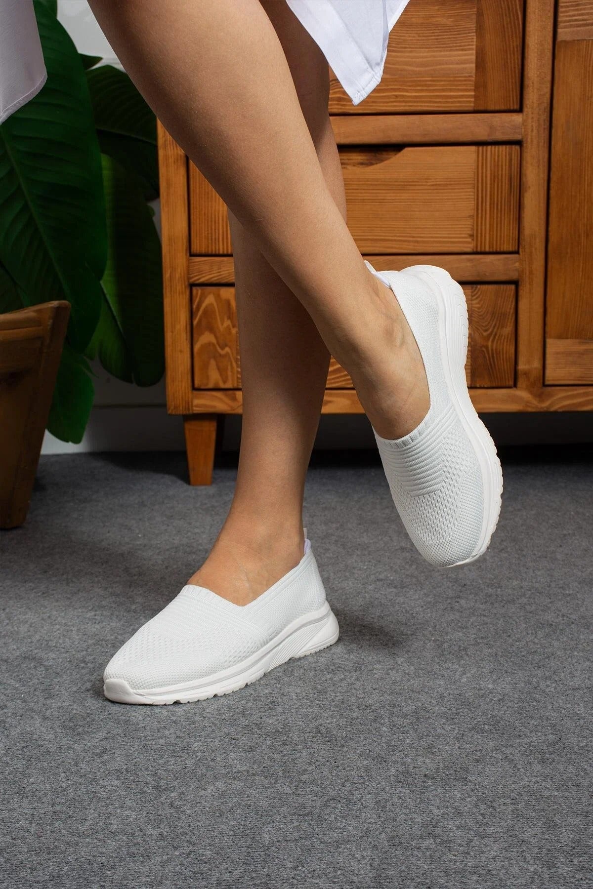 Nefes Alabilen Casual Yumusak Orme Gunluk Ortopedik Rahat Phaylon Taban Babet Kadin Yuruyus Ayakkabi