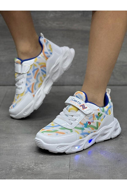 Mackrock Mackrock Çocuk Unisex Ortopedik Snakers Işılklı(Lambalı)Spor Ayakkabı