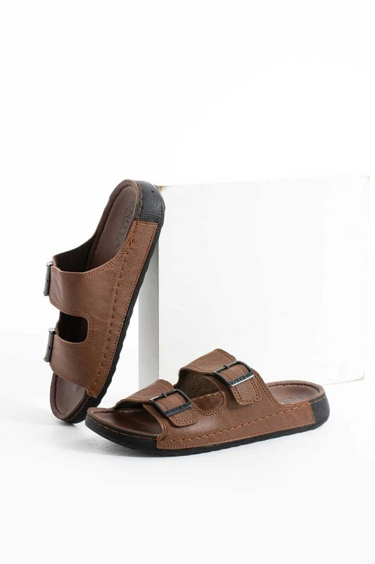 Erkek Deri (SUNİ)ortopedik Rahat Taban Dikişli Şık Dışarı Içeri Erkek Terliği