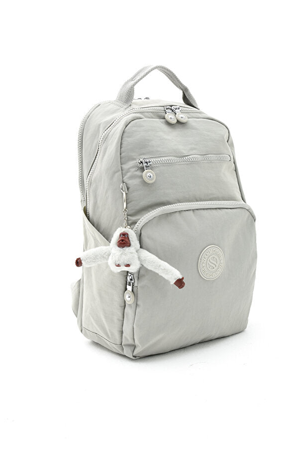 Unisex Suya Dayanıklı Krinkıl Kumaş Çok Gözlü Orta Boy Koyu Laptop Okul Ve Sırt Çantası