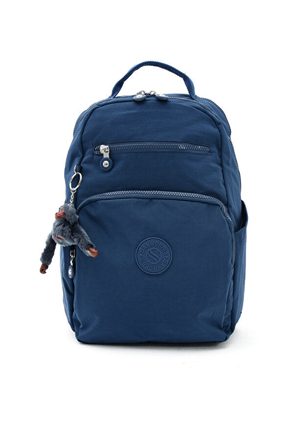 Unisex Suya Dayanıklı Krinkıl Kumaş Çok Gözlü Orta Boy Koyu Laptop Okul Ve Sırt Çantası