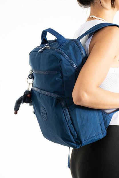 Unisex Suya Dayanıklı Krinkıl Kumaş Çok Gözlü Orta Boy Koyu Laptop Okul Ve Sırt Çantası