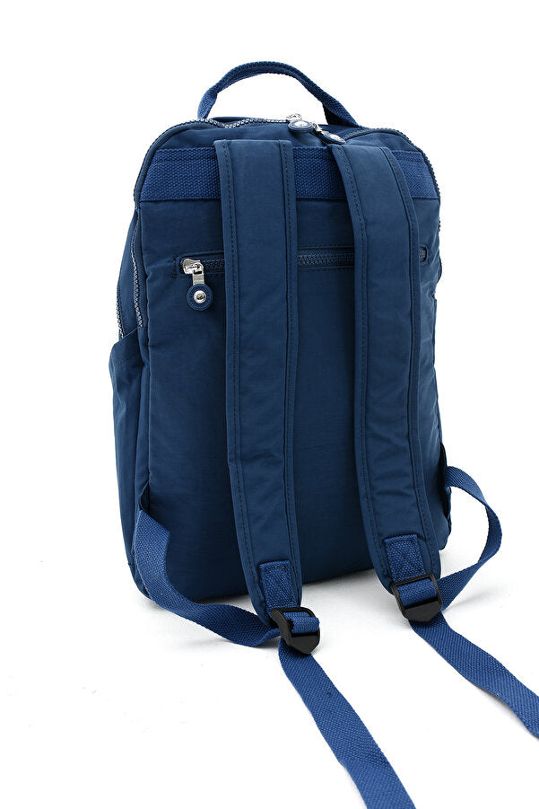 Unisex Suya Dayanıklı Krinkıl Kumaş Çok Gözlü Orta Boy Koyu Laptop Okul Ve Sırt Çantası