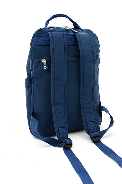 Unisex Suya Dayanıklı Krinkıl Kumaş Çok Gözlü Orta Boy Koyu Laptop Okul Ve Sırt Çantası