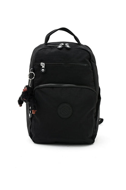 Unisex Suya Dayanıklı Krinkıl Kumaş Çok Gözlü Orta Boy Koyu Laptop Okul Ve Sırt Çantası