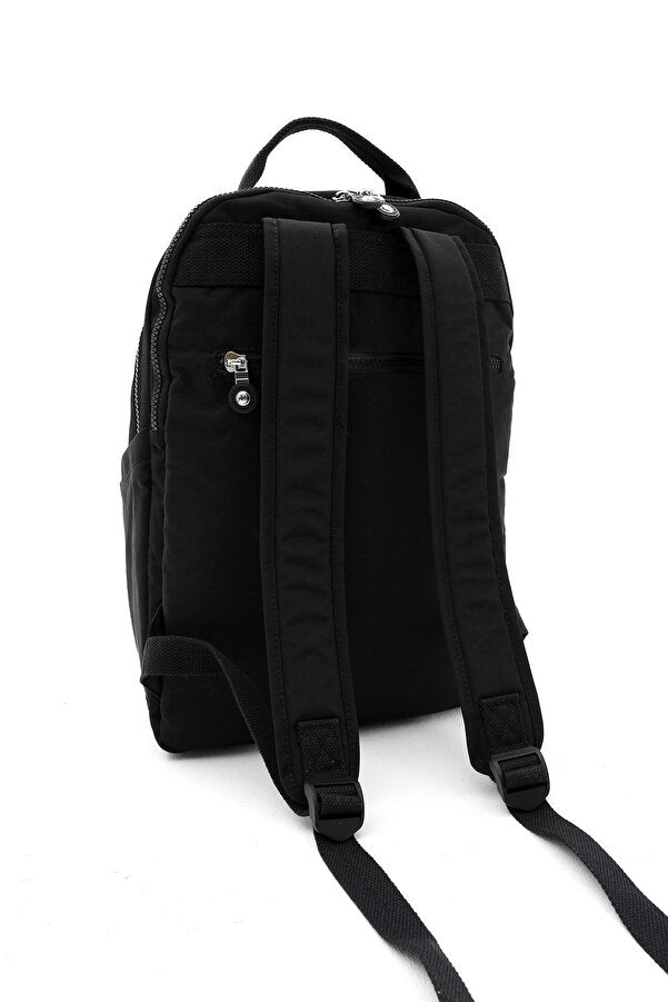 Unisex Suya Dayanıklı Krinkıl Kumaş Çok Gözlü Orta Boy Koyu Laptop Okul Ve Sırt Çantası