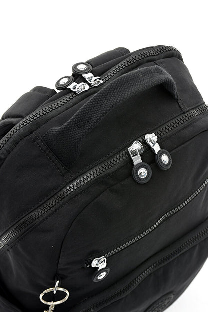 Unisex Suya Dayanıklı Krinkıl Kumaş Çok Gözlü Orta Boy Koyu Laptop Okul Ve Sırt Çantası