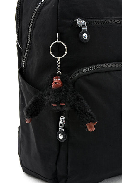 Unisex Suya Dayanıklı Krinkıl Kumaş Çok Gözlü Orta Boy Koyu Laptop Okul Ve Sırt Çantası