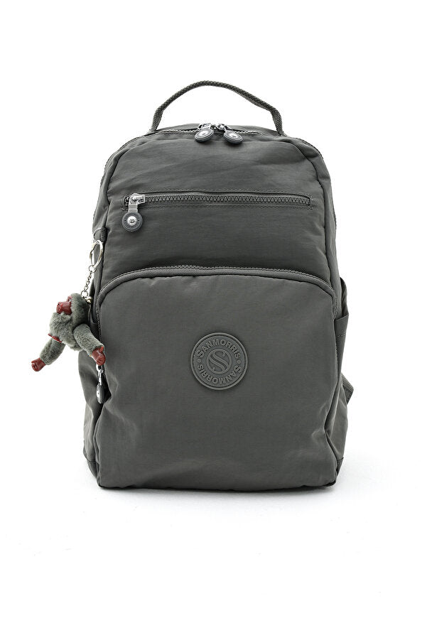 Unisex Suya Dayanıklı Krinkıl Kumaş Çok Gözlü Orta Boy Koyu Laptop Okul Ve Sırt Çantası