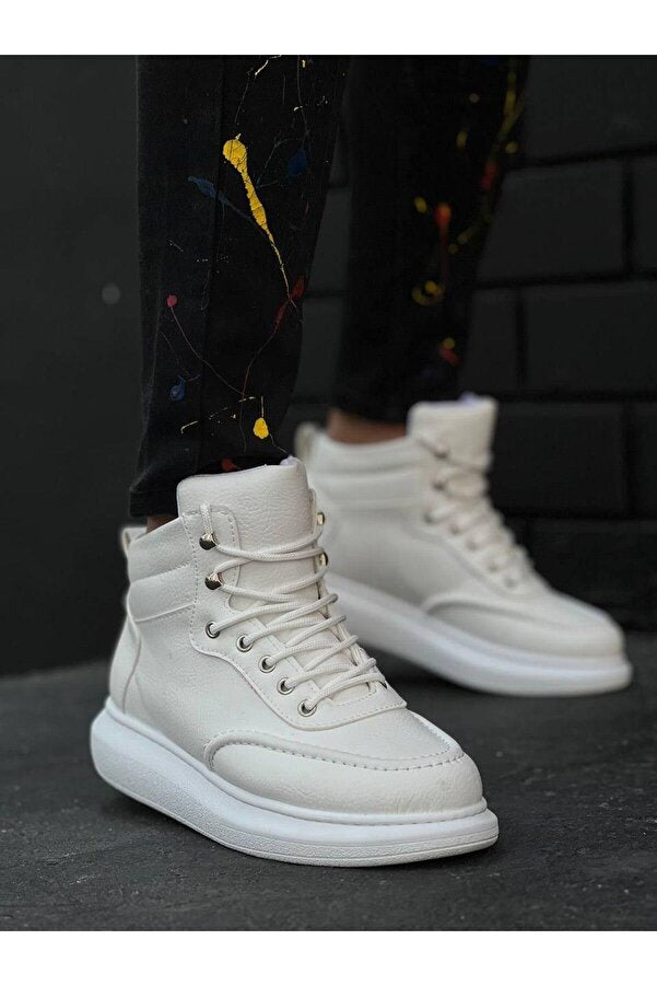 Cilt Bağcıklı Bootie Ortopedik Taban Yarım Bilek Bot