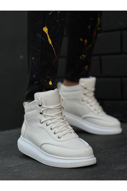 Cilt Bağcıklı Bootie Ortopedik Taban Yarım Bilek Bot