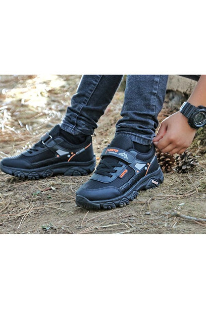Spor Çocuk Unisex Microlight Taban Su İtici Kumaş Cırtlı Trekking Ayakkabı