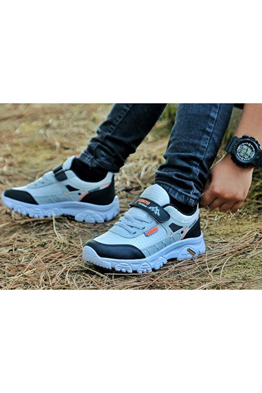 Spor Çocuk Unisex Microlight Taban Su İtici Kumaş Cırtlı Trekking Ayakkabı
