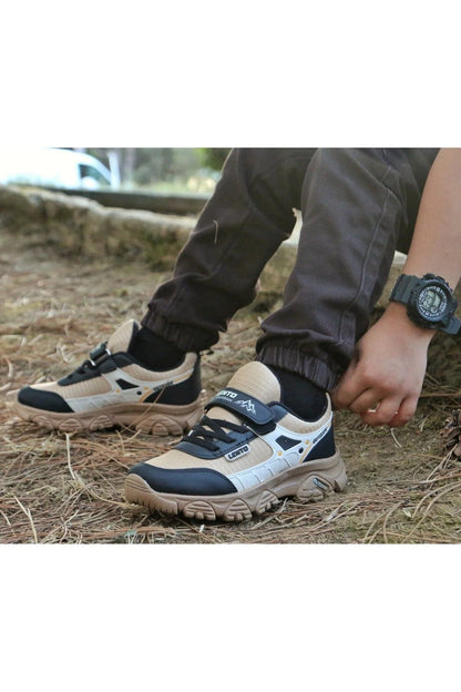 Spor Çocuk Unisex Microlight Taban Su İtici Kumaş Cırtlı Trekking Ayakkabı