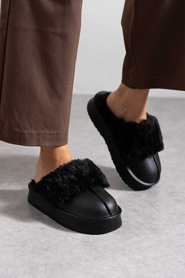 Taba Kadın Cırtlı Çıkarılabilir Rahat Kaymaz Taban Ev Dış Mekan Peluş Terliği