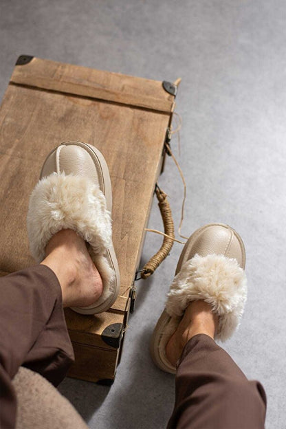 Taba Kadın Cırtlı Çıkarılabilir Rahat Kaymaz Taban Ev Dış Mekan Peluş Terliği