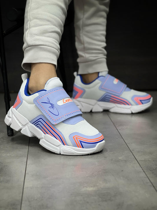 Çocuk Ortopedik Cırtlı Esnek Hafif Nefes Alabilen Unisex File Çocuk Sneaker Spor Ayakkabı