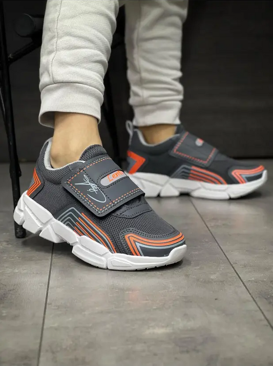 Çocuk Ortopedik Cırtlı Esnek Hafif Nefes Alabilen Unisex File Çocuk Sneaker Spor Ayakkabı